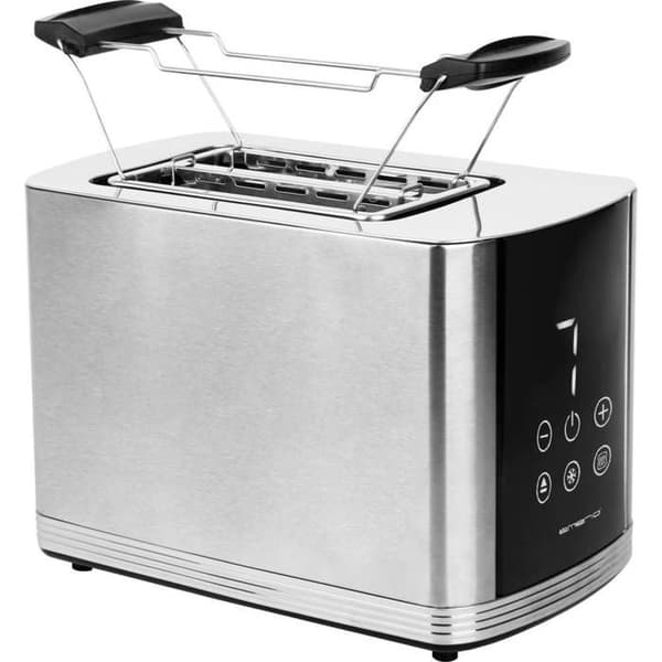 EMERIO TO-128308 Brödrost utan BPA, med speciell galler för bakverk i rostfritt stål, svart
