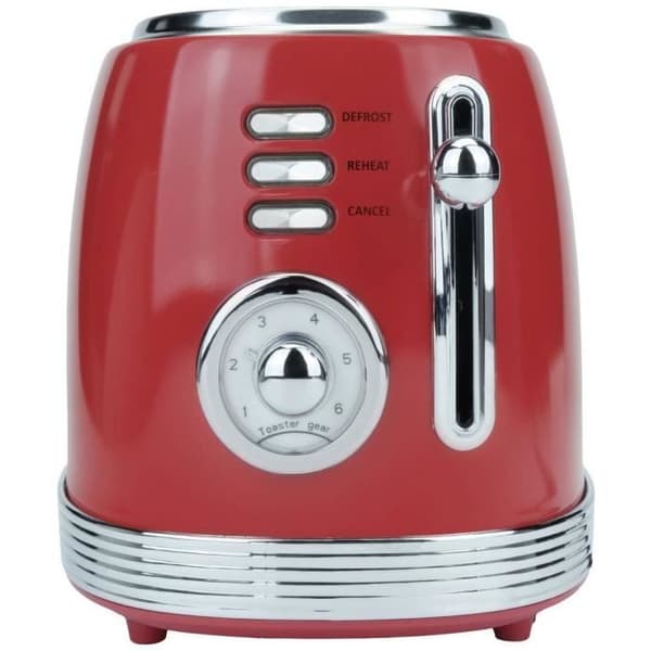 Korona 21668 Retro brödrost - 2 skivor bröd - Retro toast nivåindikator - 6 nivåer - 850 watt - Röd