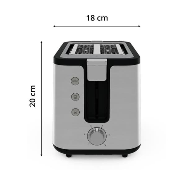 KRUPS Brödrost med 2 breda springor, rostfritt stål, 6 bryningsnivåer, uppvärmnings- och avfrostningsfunktion Control Line KH442D10
