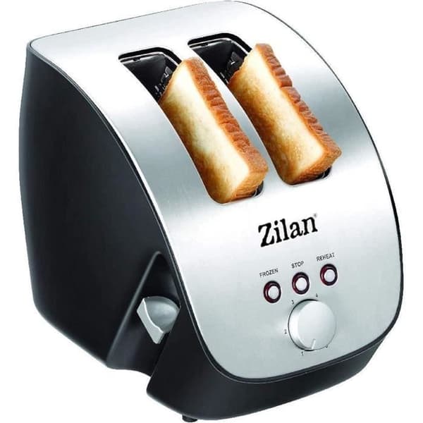 Zilan Grillebrödrost Inox 1000W - 2 stora fack - 6 nivåer av rostning