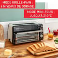 Miniatyrbild 3 av 5: TEFAL Toast N Grill Brödrost och miniugn, Rostfritt stål, 6 bryningsnivåer, Grilltemperatur upp till 210°C TL600830