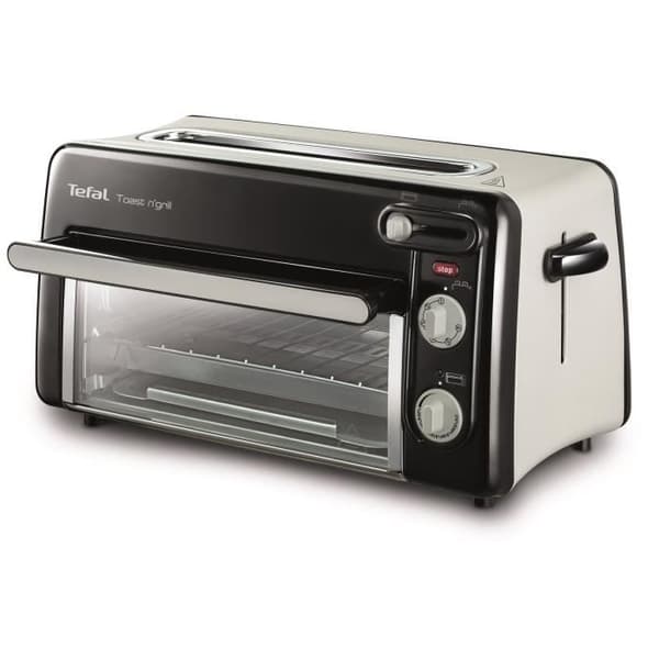 TEFAL Toast N Grill Brödrost och miniugn, Rostfritt stål, 6 bryningsnivåer, Grilltemperatur upp till 210°C TL600830