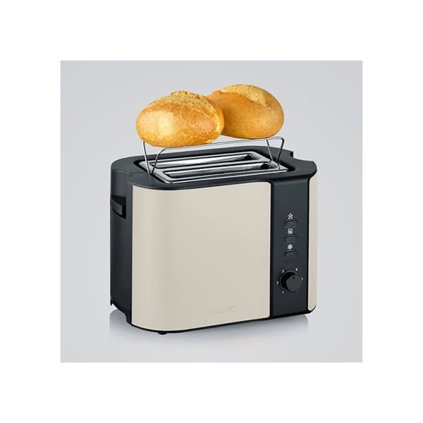 Severin 9576 Indikatorbrödrost, med speciellt integrerat bakverksgaller, beige, svart