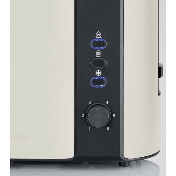 Severin 9576 Indikatorbrödrost, med speciellt integrerat bakverksgaller, beige, svart