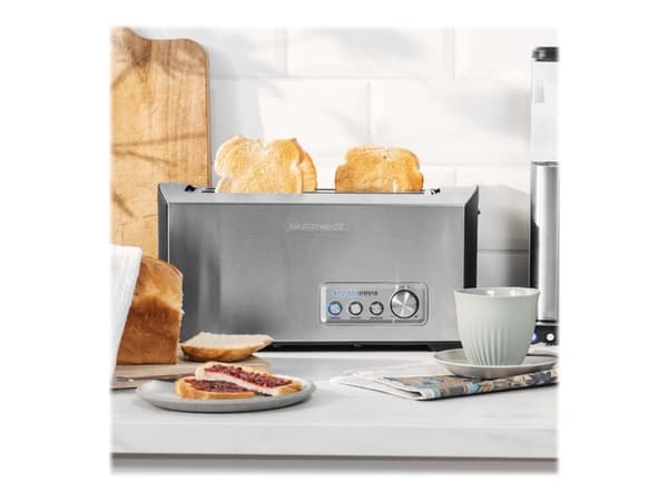 Gastroback Design Pro 4S, 2 viipale(i)ta, Musta, Ruostumaton teräs, Ruostumaton teräs, Painikkeet, Rotaatio, 1500 W, 220-240 V