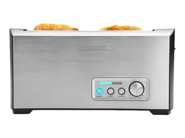 Gastroback Design Pro 4S, 2 viipale(i)ta, Musta, Ruostumaton teräs, Ruostumaton teräs, Painikkeet, Rotaatio, 1500 W, 220-240 V