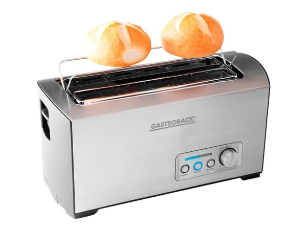 Gastroback Design Pro 4S, 2 viipale(i)ta, Musta, Ruostumaton teräs, Ruostumaton teräs, Painikkeet, Rotaatio, 1500 W, 220-240 V