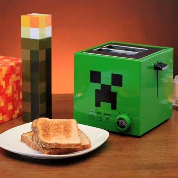 Brödrost - UKONIC - Minecraft - Cube Creeper - 2 skivor - 800w - Antikollisionsfunktion