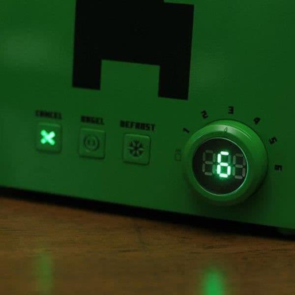 Brödrost - UKONIC - Minecraft - Cube Creeper - 2 skivor - 800w - Antikollisionsfunktion