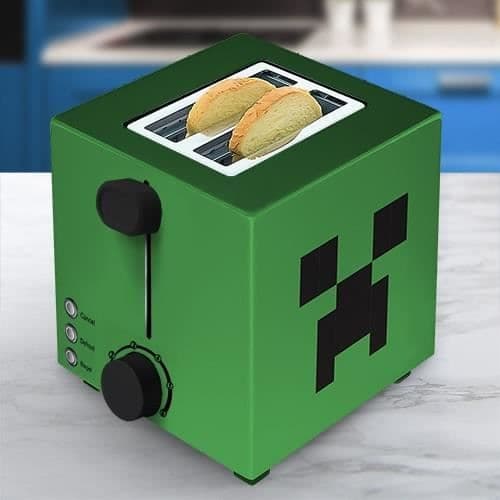 Brödrost - UKONIC - Minecraft - Cube Creeper - 2 skivor - 800w - Antikollisionsfunktion
