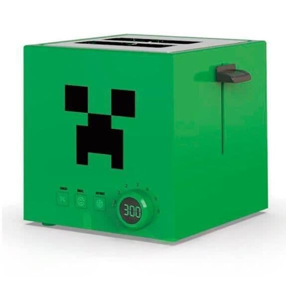 Brödrost - UKONIC - Minecraft - Cube Creeper - 2 skivor - 800w - Antikollisionsfunktion
