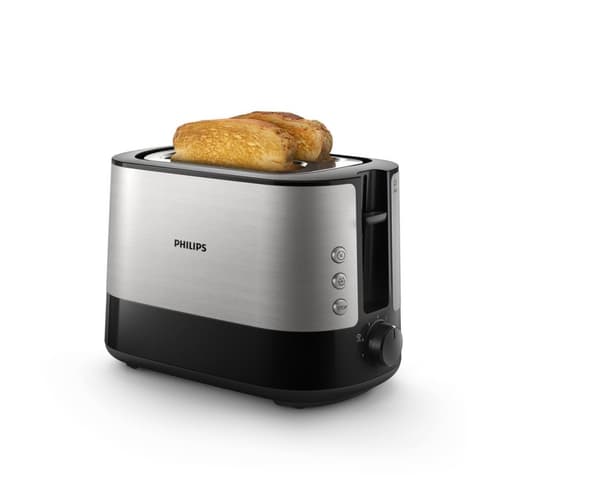 Philips Viva Collection HD2637/90 brødrister 2 skiver Sort, Rustfrit stål