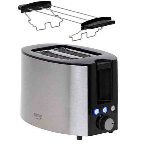 Camry | CR 3215 | Brødrister | Effekt 1000 W | Antal åbninger 2 | Kabinetmateriale Rustfrit stål | Sort/Rustfrit stål