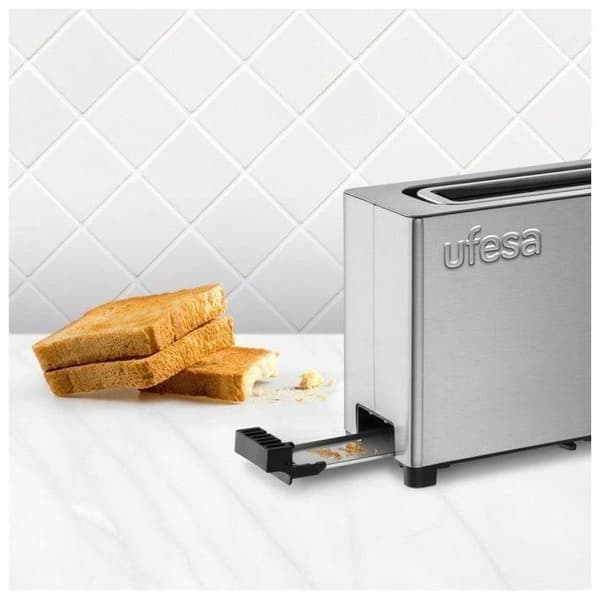 Brödrost - Ufesa - Plus Delux - Rostfritt Stål - 1050W - 1 Extra Stor Springa