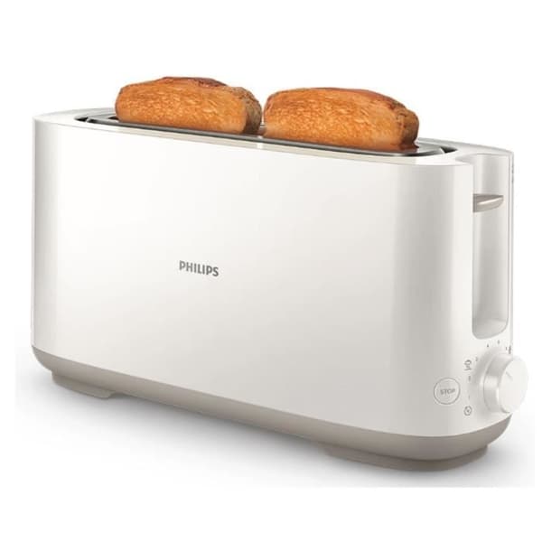 PHILIPS HD2590/00 Leivänpaahdin - 1 paahtoleipäpaikka - Säädettävä termostaatti - Lämmitys- ja sulatustoiminto - Valkoinen