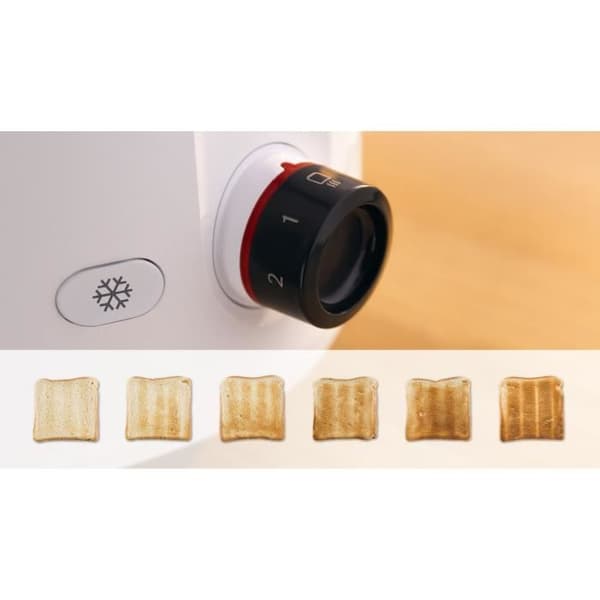 Brödrost - BOSCH - TAT2M121 MyMoment - Vit - 2 skivor - automatisk brödcentrering - upptining och uppvärmning