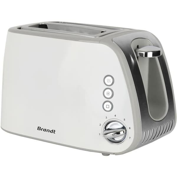 Brödrost - BRANDT - T02T1050W - 2 fack - 7 effektnivåer - Smulbricka - Vit
