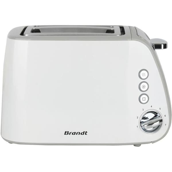 Brödrost - BRANDT - T02T1050W - 2 fack - 7 effektnivåer - Smulbricka - Vit