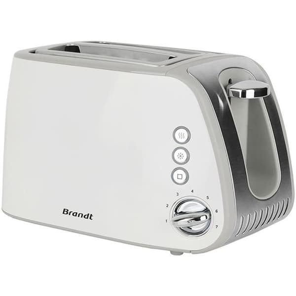 Brödrost - BRANDT - T02T1050W - 2 fack - 7 effektnivåer - Smulbricka - Vit