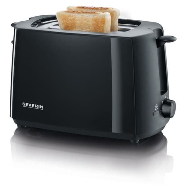 SEVERIN AT2287 Leivänpaahdin - 700 W, 2 viipaletta, säädettävä paahtoaste, leivonnaisteline, musta