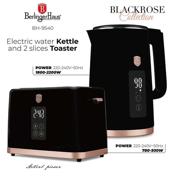 ELDRA KÖRING 1,7L + DIGITAL TOASTER BERLINGER HAUS BH-9540 BLACK ROSE