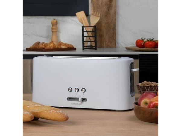 Cecotec 03189, 2 skiver, Hvit, Plast, Rustfritt stål, Nivå, 980 W, 220 - 240 V