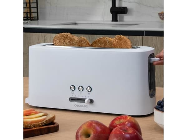 Cecotec 03189, 2 skiver, Hvit, Plast, Rustfritt stål, Nivå, 980 W, 220 - 240 V
