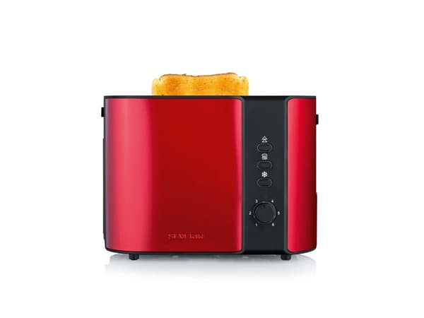 Severin AT 2217 brødrister 2 skiver 800 W Metallisk, Rød
