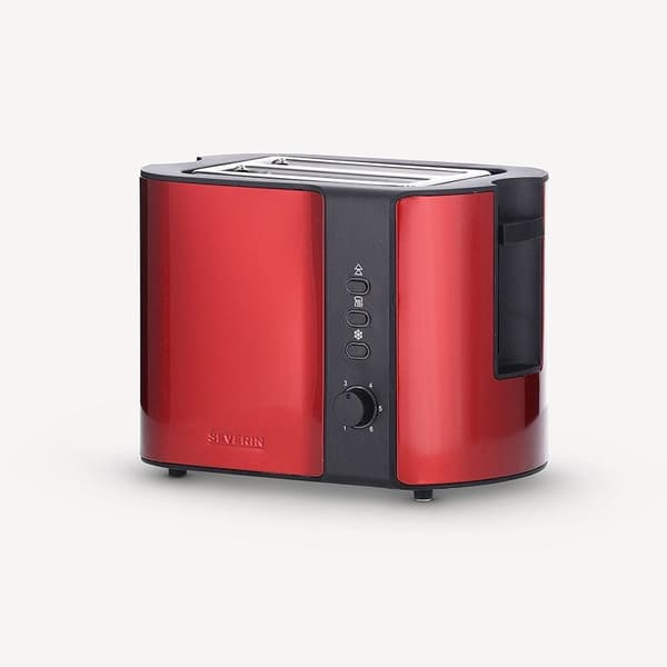 Severin AT 2217 brødrister 2 skiver 800 W Metallisk, Rød