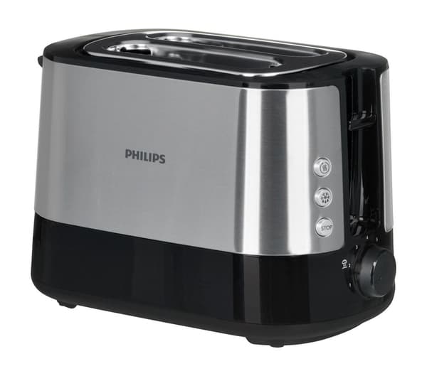 Philips Viva Collection HD2637/90 brødrister 2 skiver Sort, Rustfrit stål