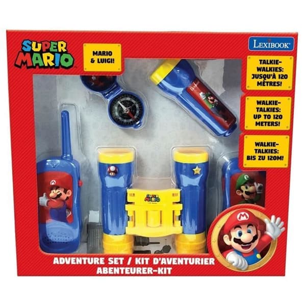 Super Mario - Äventyrarsats - Walkie-Talkie-intervall 120m, kikare och kompass