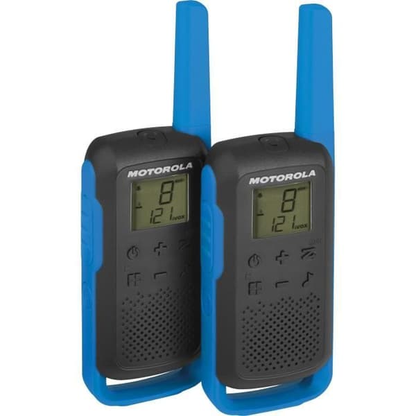 Walkie Talkie Radios MOTOROLA T62 PMR446 - Licensfri - Förenklad ihopkoppling - Blå