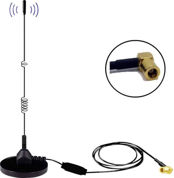 Albrecht MAG31 DAB+ Magnetfußantenne + Verstärker Band III, 3m kabel + SMB-Stecker DAB+ magnetisk baseantenne Med forstærker