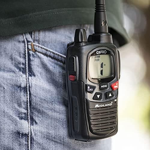 Midland G9 Pro 4 etui sæt, PMR446 4 standopladere, 4 MA24-L headsets, 16 AA batterier (1800 mAh) (C1385.05)