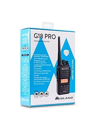 Midland G18 Pro Walkie Talkie 99 kanaler 446.00625 - 446.19375 MHz Sort (C1145.02)