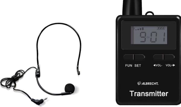 Albrecht ATT400 sender inkl. headset og batteri til instruktionssæt