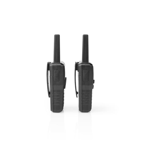 Nedis Walkie-Talkie Set | 2 håndsett | Opp til 10 km | Frekvens kanal: 8 | PTT / VOX | Opp til 6 timer | Ladestasjon inkludert | Hodetelefonutgang | S