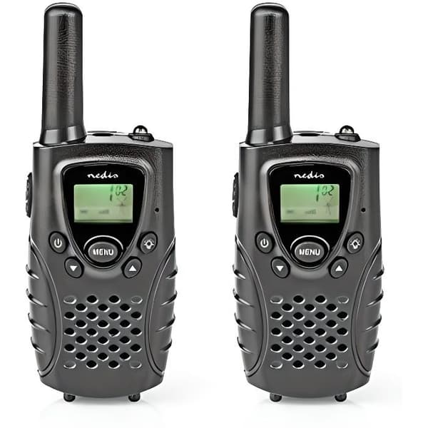 Nedis WLTK0800BK Walkie-Talkie - 8 km räckvidd - 8 kanaler - VOX - 2 enheter - Svart