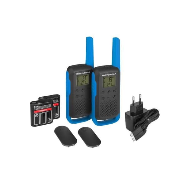 Walkie Talkie Radios MOTOROLA T62 PMR446 - Licensfri - Förenklad ihopkoppling - Blå