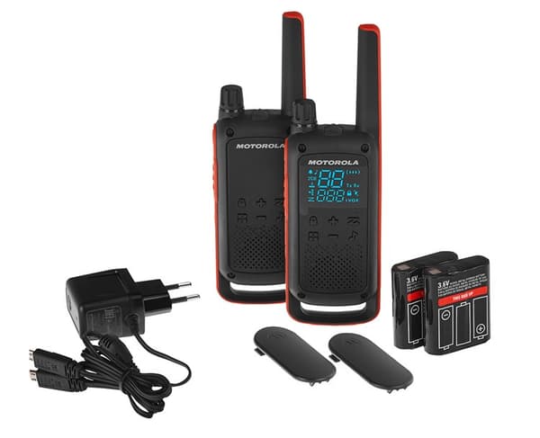 Motorola T82 Twin Pack to-vejs radio 16 kanaler Sort, Orange