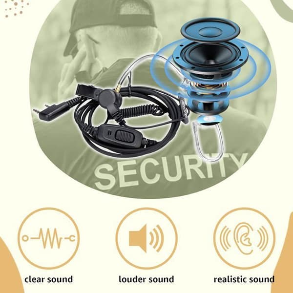 Retevis Radio Öronpropp 2 Pin Rör Acoustisk Dold Hörlur Övervakning med Spole För BAOFENG JUCJET RT24 RT27 RT619 RT5R
