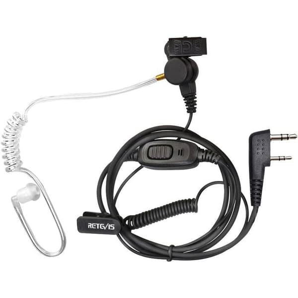 Retevis Radio Öronpropp 2 Pin Rör Acoustisk Dold Hörlur Övervakning med Spole För BAOFENG JUCJET RT24 RT27 RT619 RT5R
