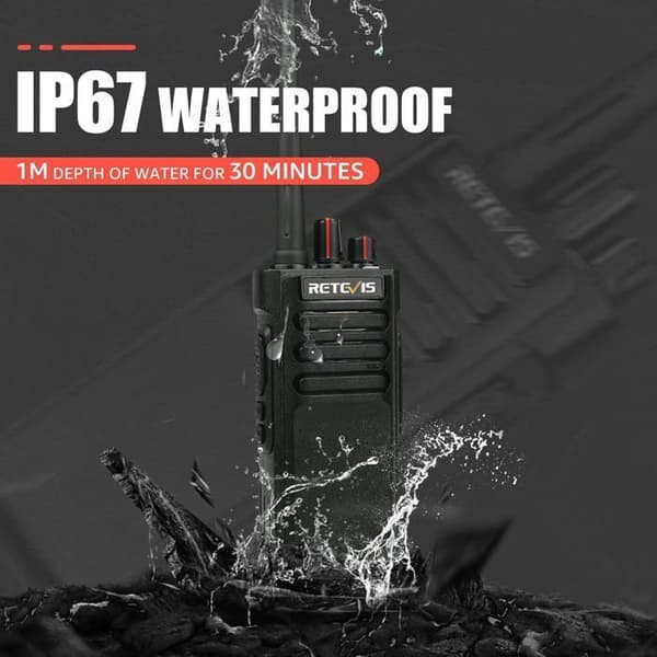Retevis RT29 Talkie Walkie Lång Räckvidd, IP67 Vattentät Professionell, 3200mAh, Uppladdningsbar Hög Effekt Talky Walky för Säkerhet
