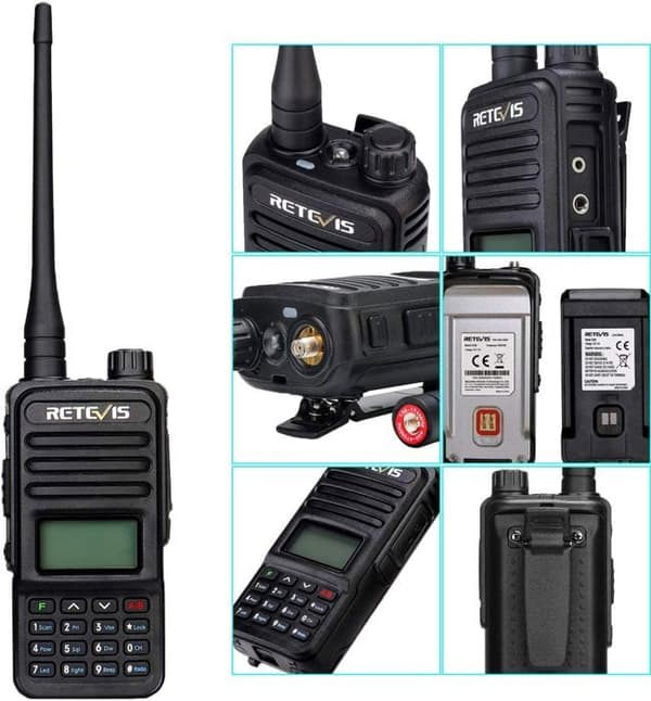 Retevis RT85 Bärbar Talkie Walkie Lång Räckvidd, Professionell Amatörradio 200 Kanaler, 2m/70cm, FM Radio, VOX, DTMF, för Äventyr