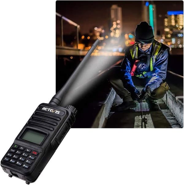 Retevis RT85 Bärbar Talkie Walkie Lång Räckvidd, Professionell Amatörradio 200 Kanaler, 2m/70cm, FM Radio, VOX, DTMF, för Äventyr