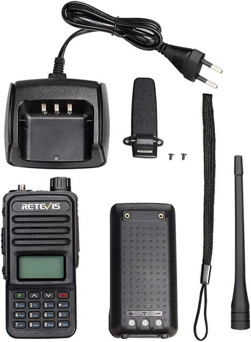 Retevis RT85 Bärbar Talkie Walkie Lång Räckvidd, Professionell Amatörradio 200 Kanaler, 2m/70cm, FM Radio, VOX, DTMF, för Äventyr