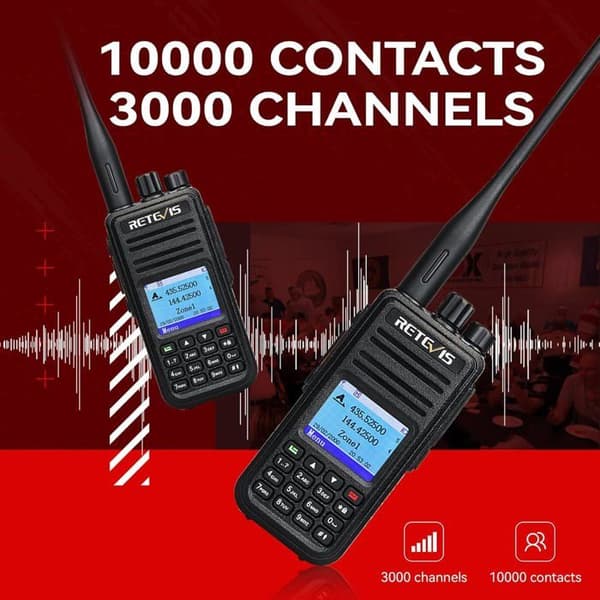 Retevis RT3S DMR Radio Dual Band Digital Walkie Talkie 3000 kanaler Skinka Radio DCDM TDMA VOX TOT Kompatibel med Mototrbo TierⅠ&amp;Ⅱ