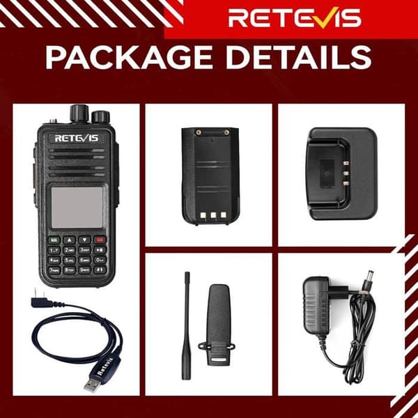 Retevis RT3S DMR Radio Dual Band Digital Walkie Talkie 3000 kanaler Skinka Radio DCDM TDMA VOX TOT Kompatibel med Mototrbo TierⅠ&amp;Ⅱ