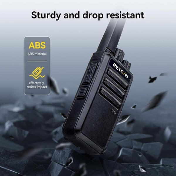 Retevis RT668 Walkie Talkie, med 6-vägs laddare, hörlurar, uppladdningsbar Walkie Talkie 1200 mAh, VOX, för Skola, Säkerhet (6 st)