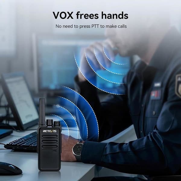 Retevis RT668 Walkie Talkie, med 6-vägs laddare, hörlurar, uppladdningsbar Walkie Talkie 1200 mAh, VOX, för Skola, Säkerhet (6 st)